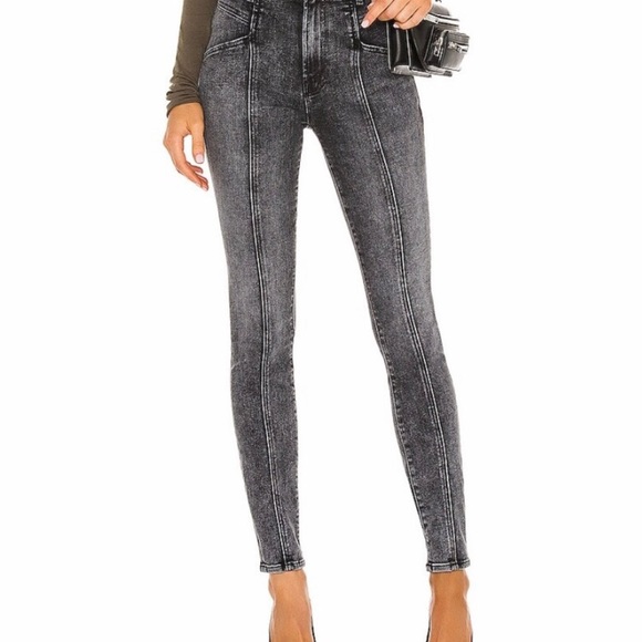 MOTHER Denim - MOTHER The Seamed Swooner Skimp in Train Stops Black High Rise Jeans Size 27